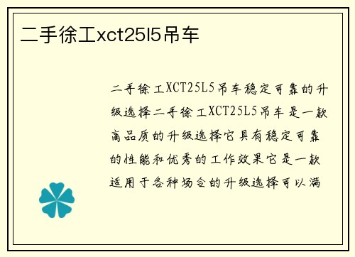 二手徐工xct25l5吊车